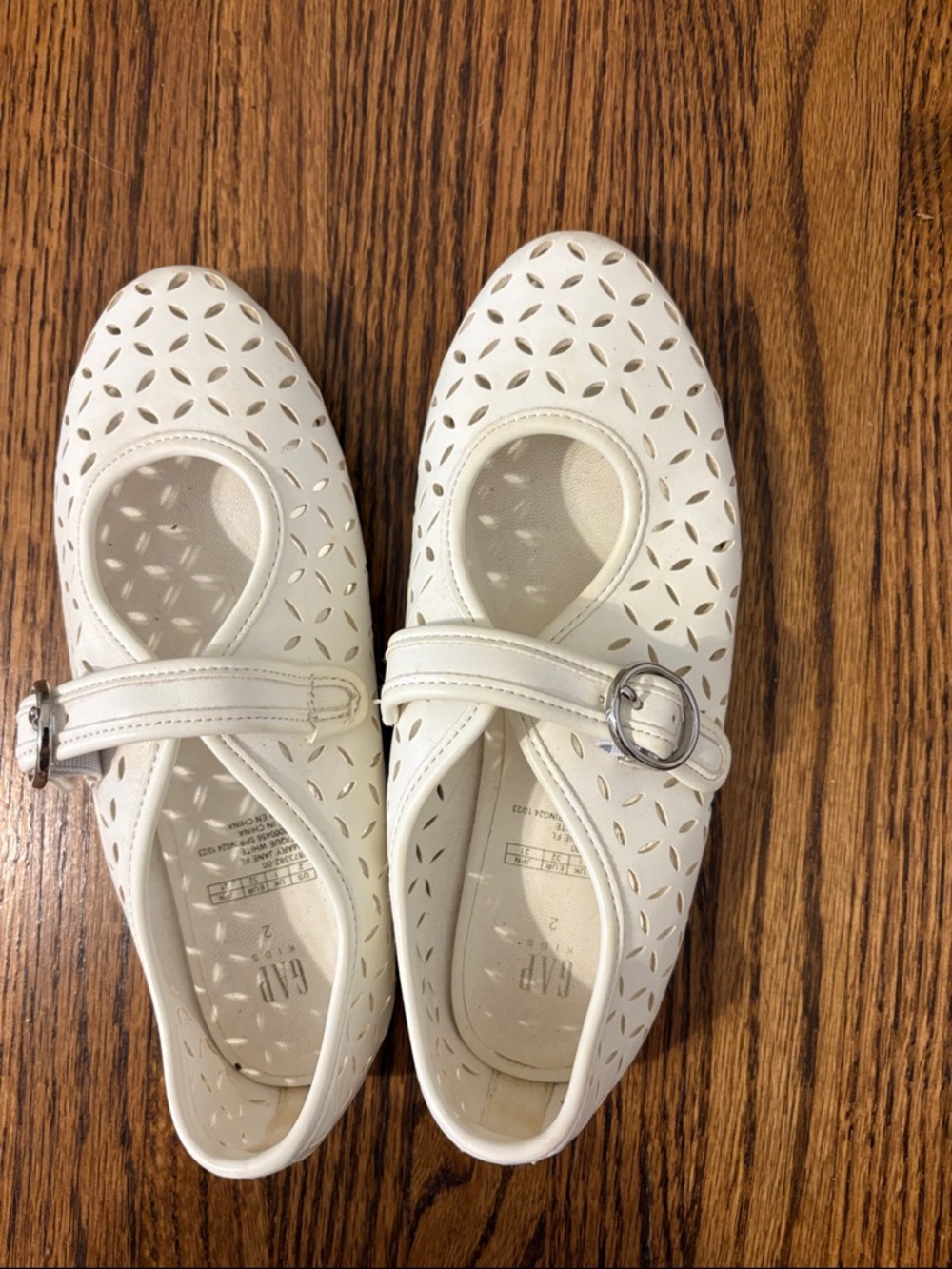 GAP Mary Jane Flats with Cutout Floral Design